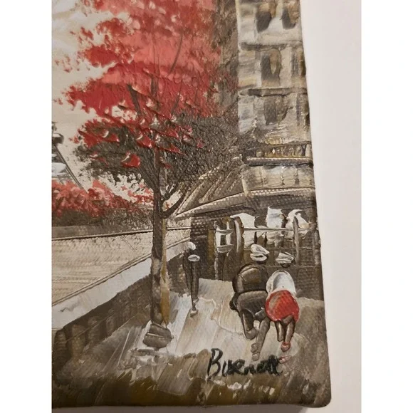 Burnett Paris Eiffel Tower Oil Painting - Picture 3 of 11